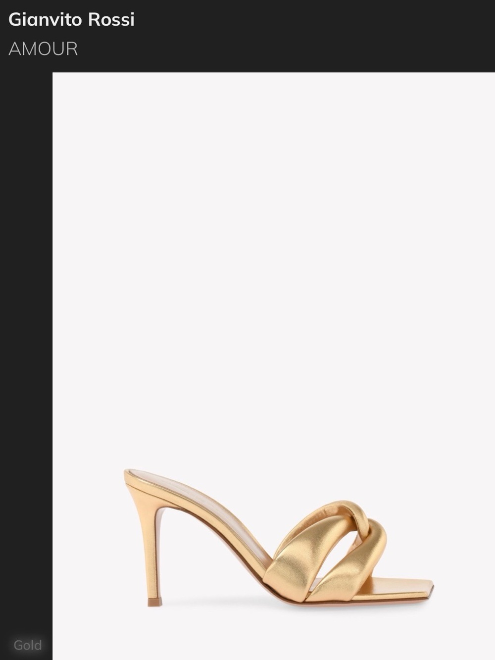 Gianvito Rossi Gold Knotted Leather High Heel Mule